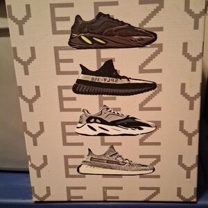 Yeezy Sneaker Canvas Art in Black and Gray